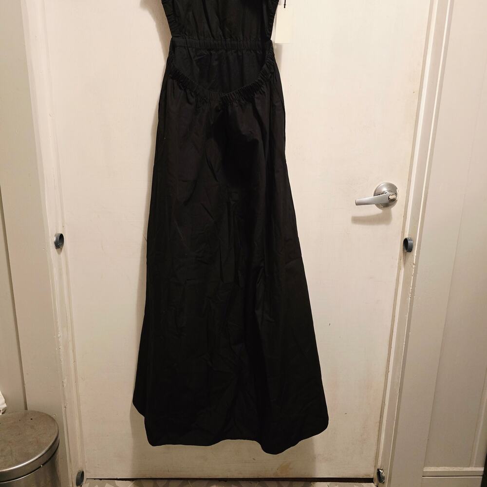 Babaton Cella Poplin Dress by Aritizia NWT Black, cut out maxi lined size large - Picture 4 of 9